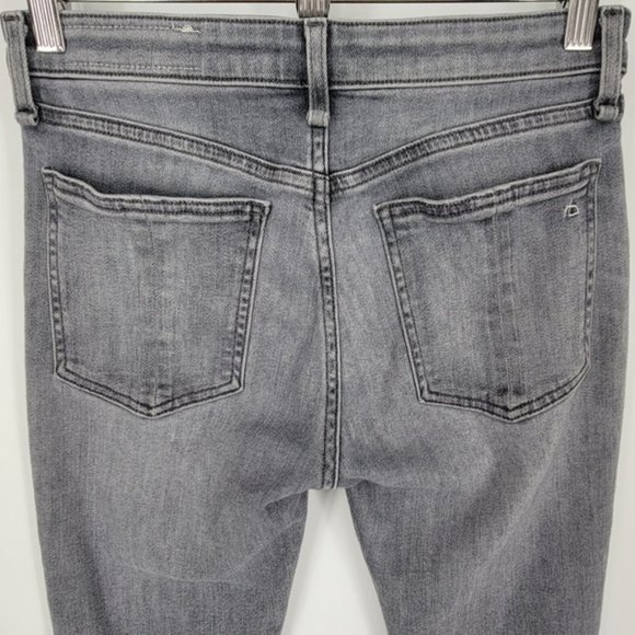 Rag & Bone Cate Mid-Rise Ankle Skinny Jean Light Grey Distressed 25 - Picture 5 of 13